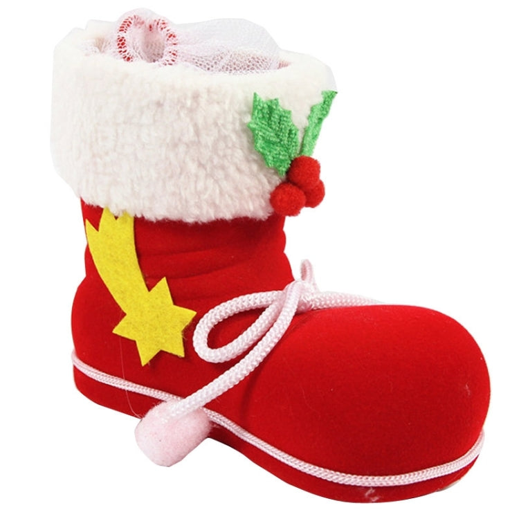 Santa Pattern Christmas Decoration Flocking Stocking Boot Candy Bag, Size: 13cm x 10cm x 7cm My Store