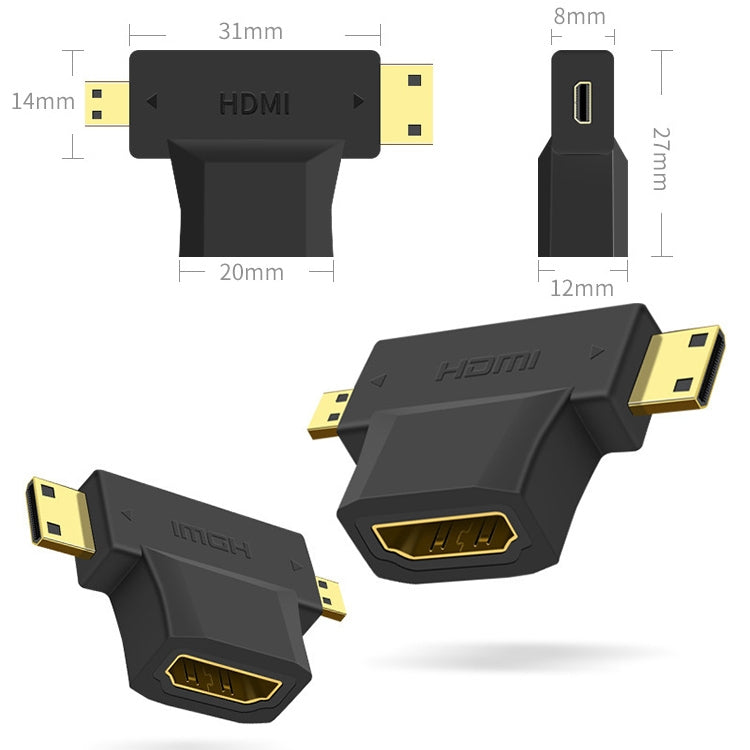 3 in 1 HDMI Female to Mini HDMI Male + Micro HDMI Male Adapter My Store