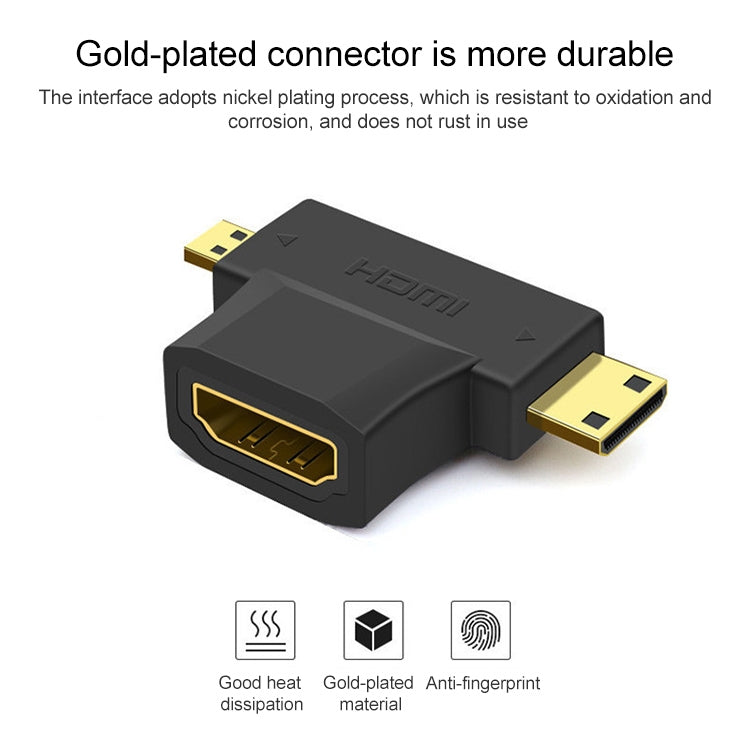 3 in 1 HDMI Female to Mini HDMI Male + Micro HDMI Male Adapter My Store