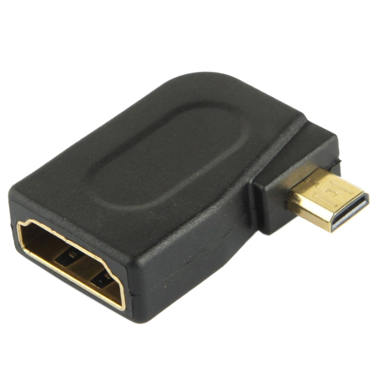 Gold Plated Micro HDMI Male to HDMI 19 Pin Female Adaptor with 90 Degree Angle