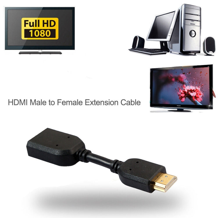 10cm HDMI 19 Pin Male to HDMI 19 Pin Female (AM-AF) Connector Adapter Cable