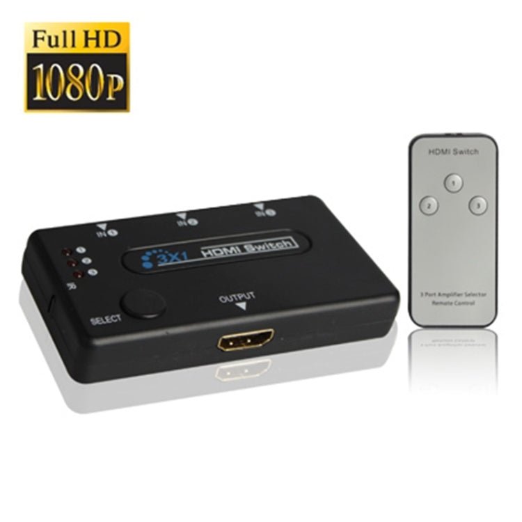 3 Port Amplifier 1080P HDMI Switch, 1.3 Version, with Remote Controller My Store