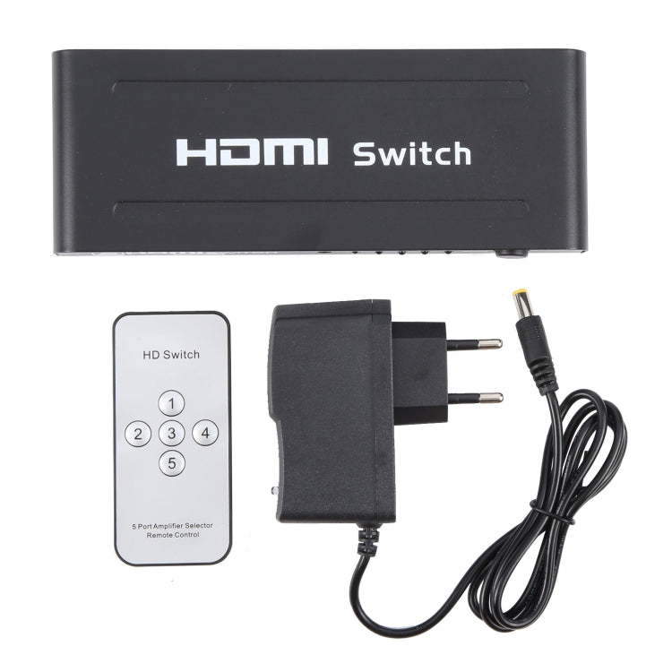 Full HD 1080P 5 Ports HDMI Switch with Remote Control & LED Indicator My Store