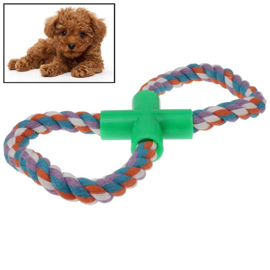 8 Shape Cotton Knot Rope Pet Puppy Chew Tug Toy, Random Color Delivery-Reluova