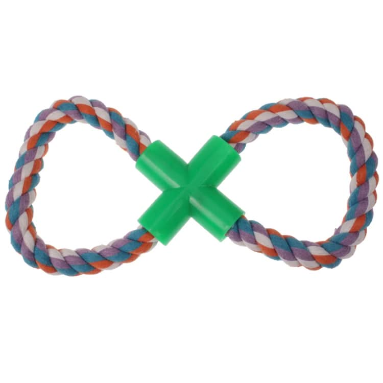 8 Shape Cotton Knot Rope Pet Puppy Chew Tug Toy, Random Color Delivery-Reluova