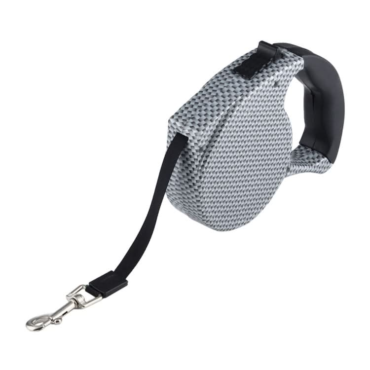 5m Black and White Grid Pattern Easy Operation Retractable Dog Leash(Black)-Reluova