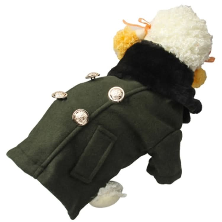 Gorgeous Woolen Cloth with Fur Collar Dog Coat Pet Clothes, Size: XL - Reluova