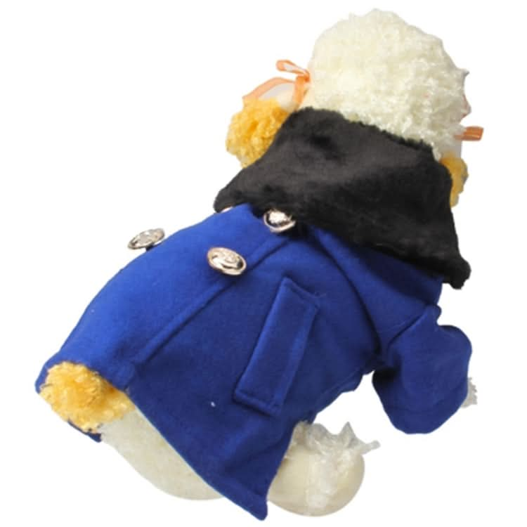 Gorgeous Woolen Cloth with Fur Collar Dog Coat Pet Clothes, Size: S - Reluova