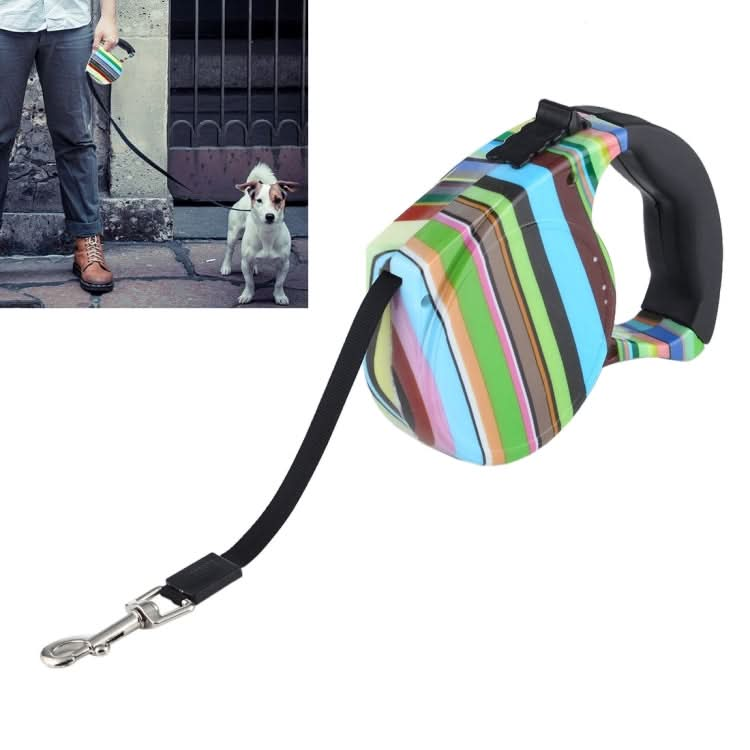 5m Easy Operation Retractable Flexible Dog Leash(Color Strip Style )-Reluova