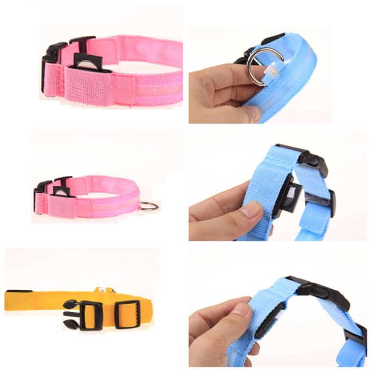 Adjustable 3-Mode LED Flashing Dog Collar, Size: S - Reluova