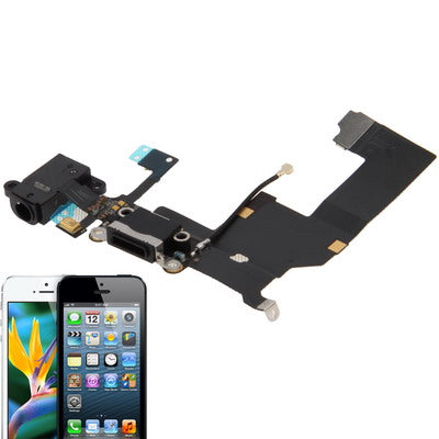 Original Tail Connector Charger Flex Cable + Headphone Audio Jack Ribbon Flex Cable for iPhone 5