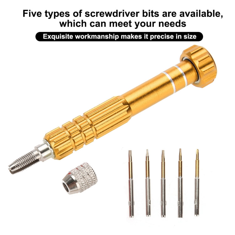 5 in 1 Gold Series Screwdriver Sets (T5 / T6 / 1.2 / 1.5 / 0.8)-Reluova