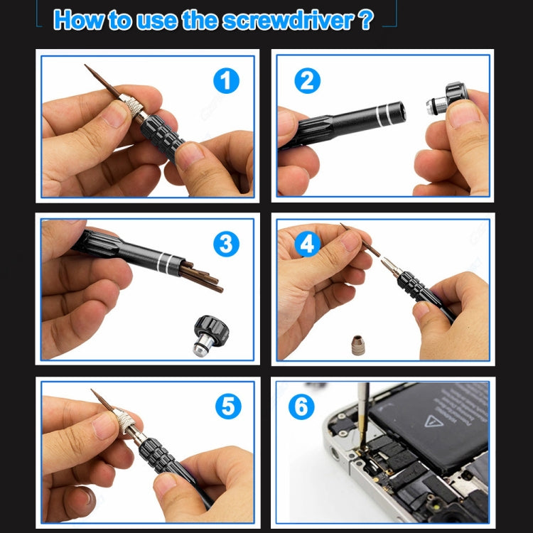 5 in 1 Gold Series Screwdriver Sets (T5 / T6 / 1.2 / 1.5 / 0.8)-Reluova