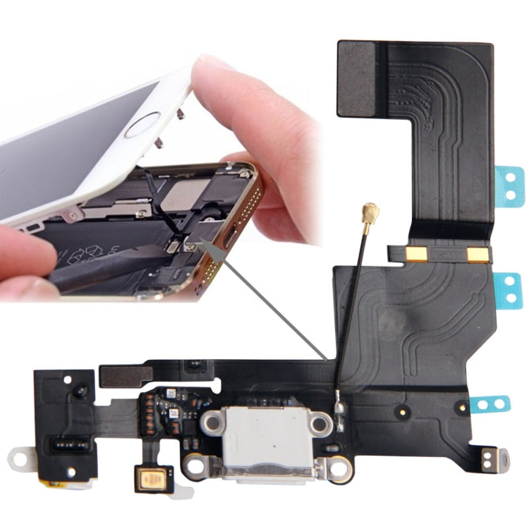 Original Version Tail Connector Charger Flex Cable + Headphone Audio Jack Ribbon Flex Cable for iPhone 5S My Store