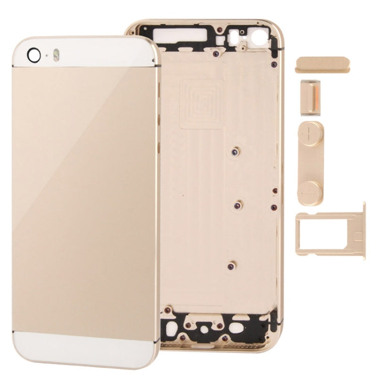 Full Housing Alloy  Back Cover with Mute Button + Power Button + Volume Button + Nano SIM Card Tray for iPhone 5S