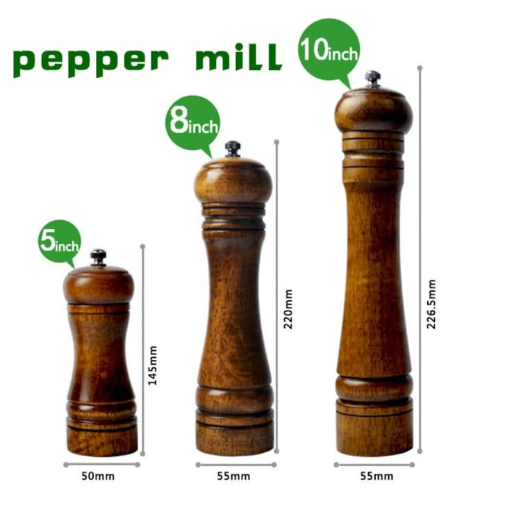 Length Classical Wooden Pepper Spice Salt Mill Grinder Muller - Reluova