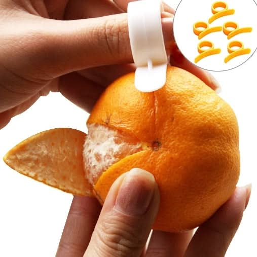 10pcs Ring Type Lemon Orange Tangerine Opener Peeler Peel Slicer Cutter Fruit Skin Remover Knife Helper, Random Color Delivery - Reluova