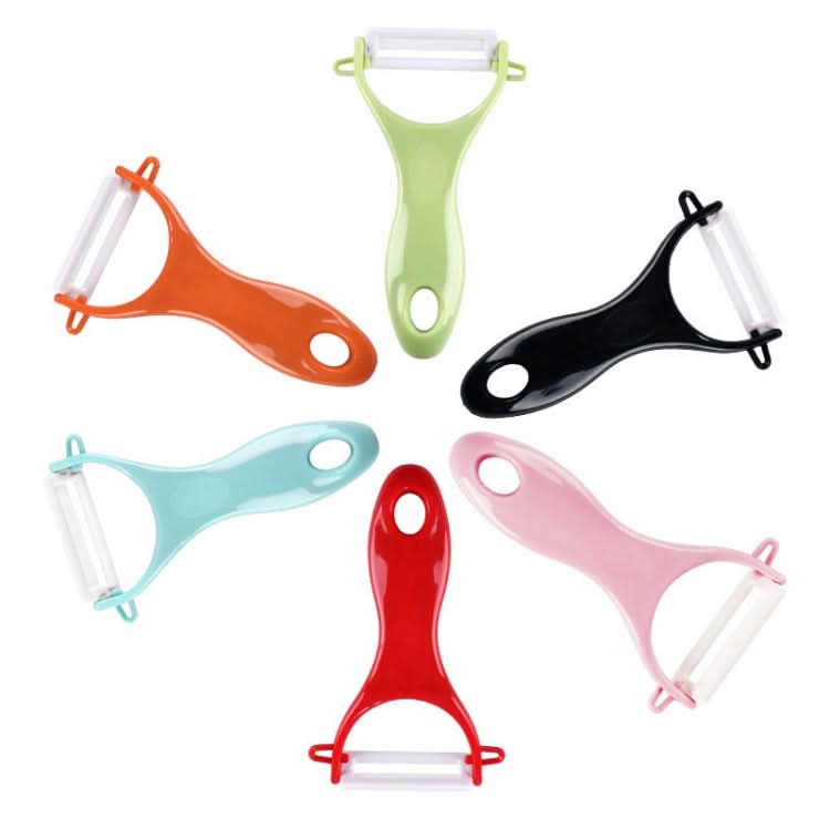 T Shaped Ceramic Skin Peeler with Durable ABS Handle, Random Color Delivery - Reluova