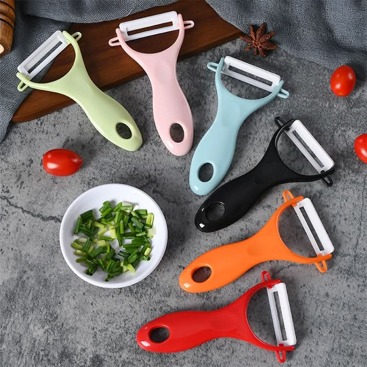 T Shaped Ceramic Skin Peeler with Durable ABS Handle, Random Color Delivery - Reluova