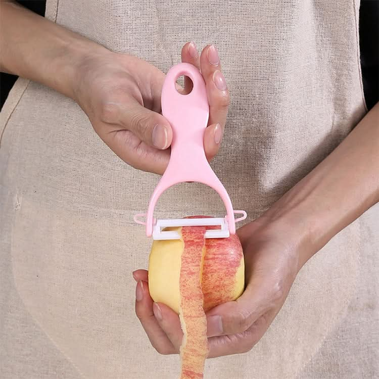 T Shaped Ceramic Skin Peeler with Durable ABS Handle, Random Color Delivery - Reluova