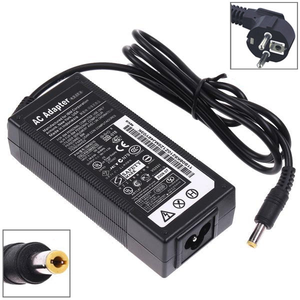 EU Plug AC Adapter 19V 4.74A 90W for Lenovo Notebook, Output Tips: 5.5 x 2.5mm