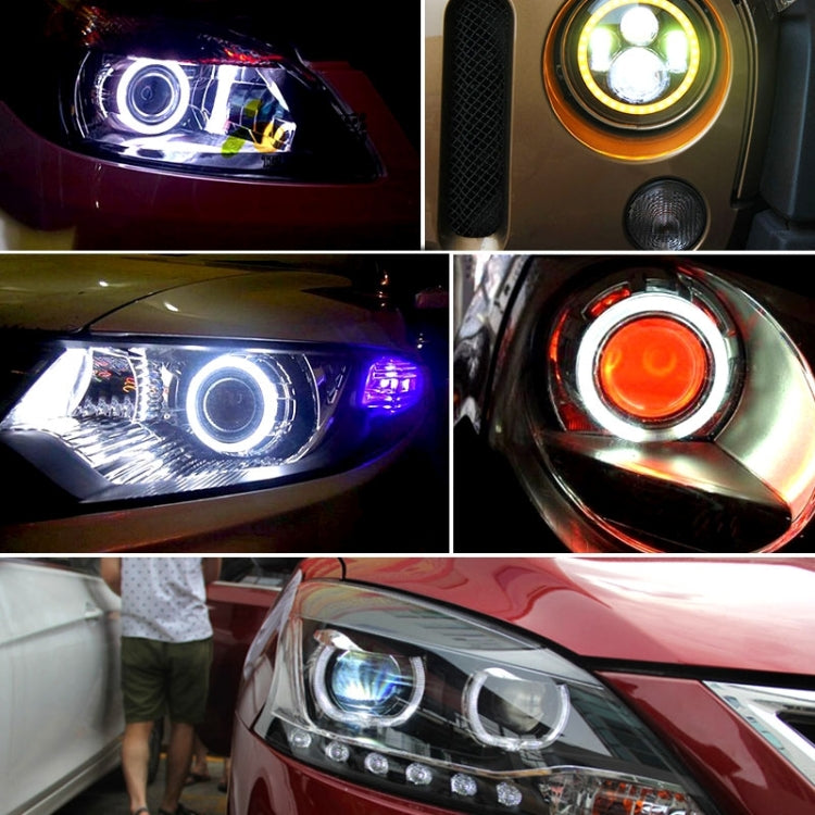 110mm 5W 180LM Angel Eyes Circles Car Headlight COB LED Lights for Vehicles, DC 12-24V