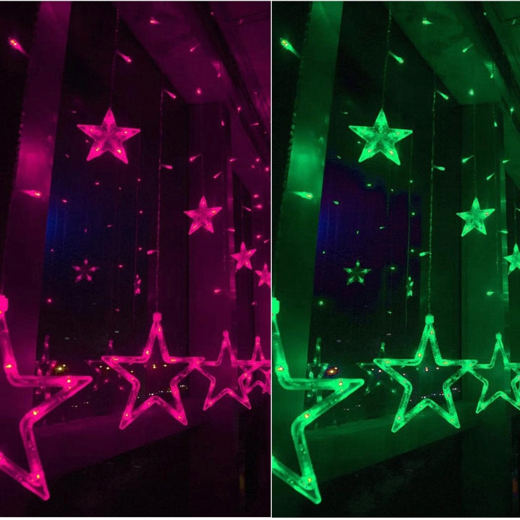 8-Mode Colorful 10 Stars Style Light Christmas Decorative Icicles Strip Light, EU Plug My Store