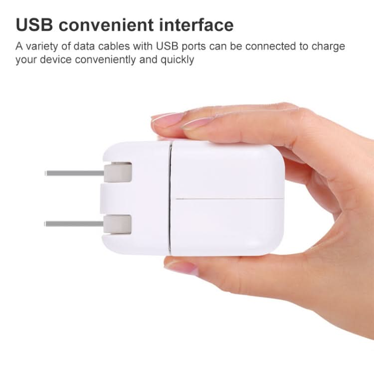 10W USB Charging Adapter with Foldable Plug, US Plug