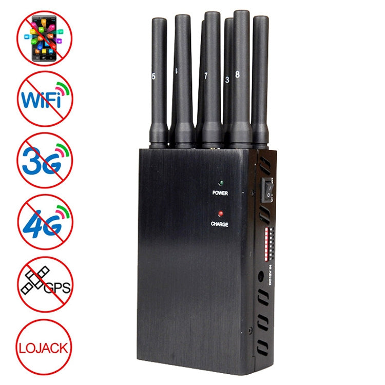 JAX-121A-8 GSM / DCS / WiFi / 3G / 4G / GPS / LOJACK Mobile Phone Signal Isolator, Coverage: 20 meters