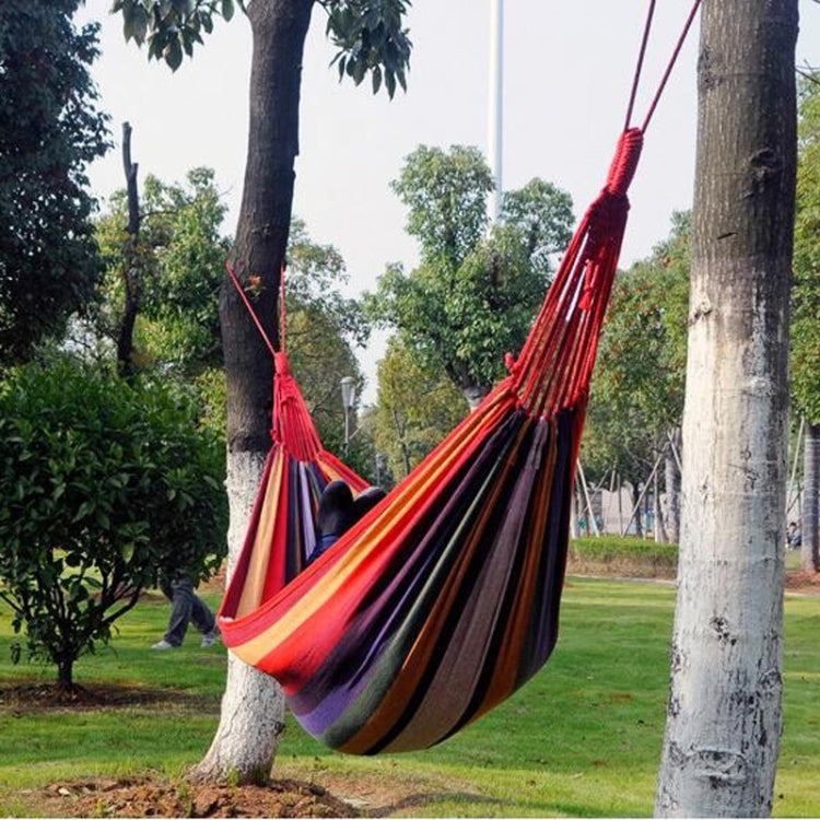 Strip Single Camping Outdoor Canvas Hammock, Size: 185cm x 80cm Reluova