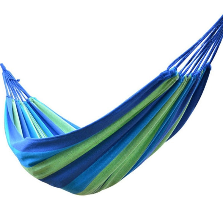 Blue Stripe Single Widening Camping Outdoor Canvas Hammock, Size: 190cm x 100cm Reluova