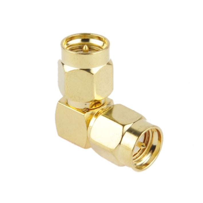 Gold Plated SMA Male to SMA Male Adapter with 90 Degree Angle My Store