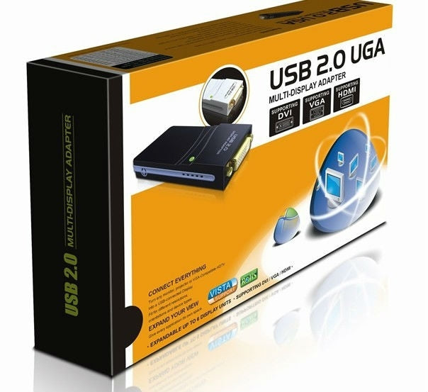 USB 2.0 to VGA, DVI, HDMI Adapter, Resolution: 1280*1024