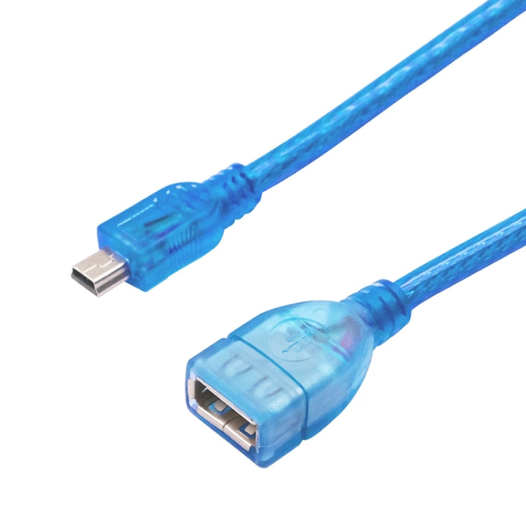 Mini 5-pin USB to USB 2.0 AF OTG Adapter Cable, Length: 22cm (Blue) My Store