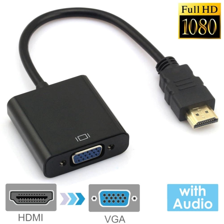 24cm Full HD 1080P HDMI to VGA + Audio Output Cable for Computer / DVD / Digital Set-top Box / Laptop / Mobile Phone / Media Player My Store