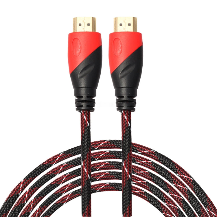 10m HDMI 1.4 Version 1080P Nylon Woven Line Red Black Head HDMI Male to HDMI Male Audio Video Connector Adapter Cable