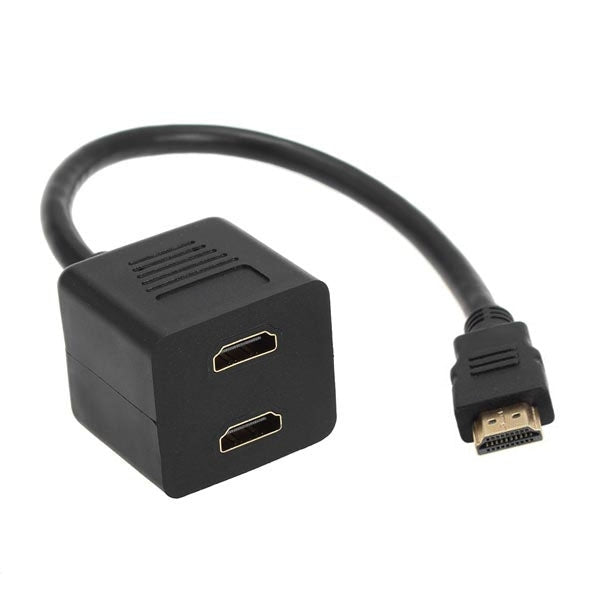 30cm HDMI Splitter Adapter Y Verteiler Stecker mit 2 Kupplung Gel (Gold Plated)