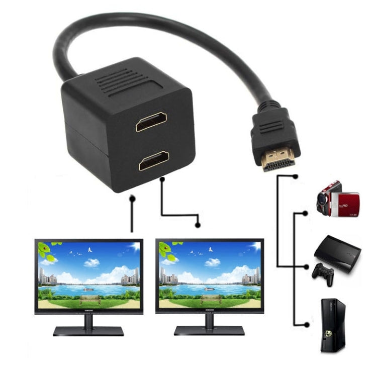 30cm HDMI Splitter Adapter Y Verteiler Stecker mit 2 Kupplung Gel (Gold Plated)-Reluova