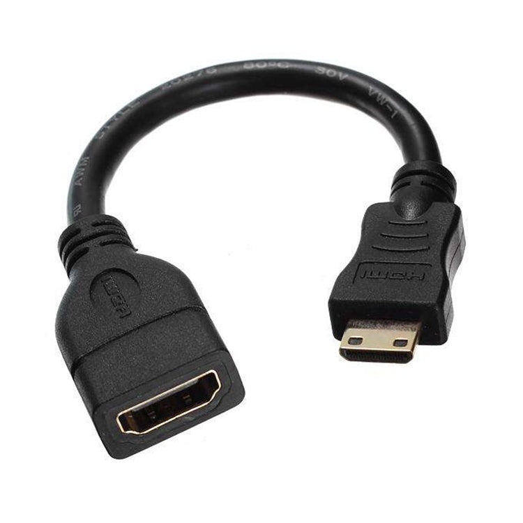 16cm Gold Plated Mini HDMI Male to HDMI 19 Pin Female Cable