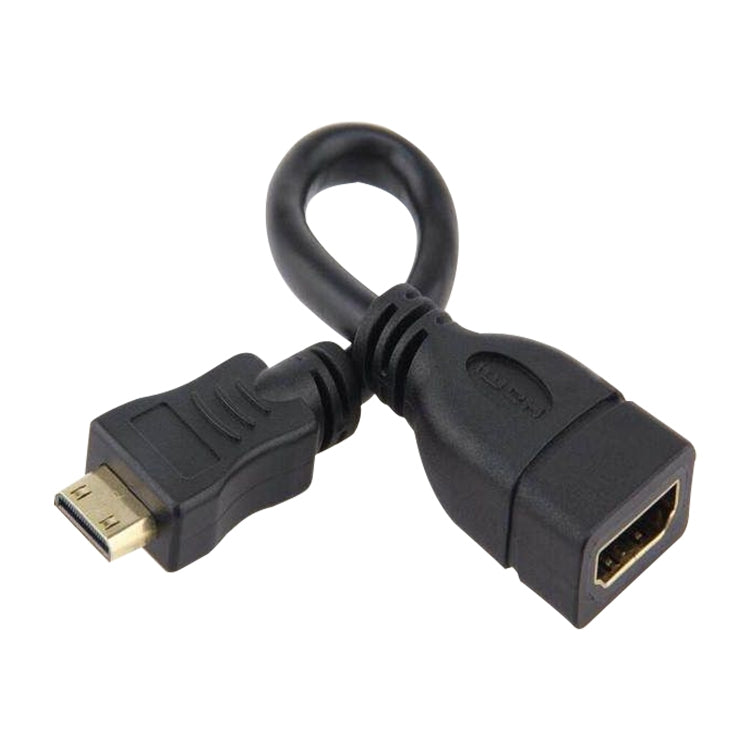 16cm Gold Plated Mini HDMI Male to HDMI 19 Pin Female Cable