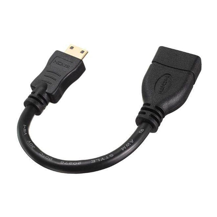 16cm Gold Plated Mini HDMI Male to HDMI 19 Pin Female Cable