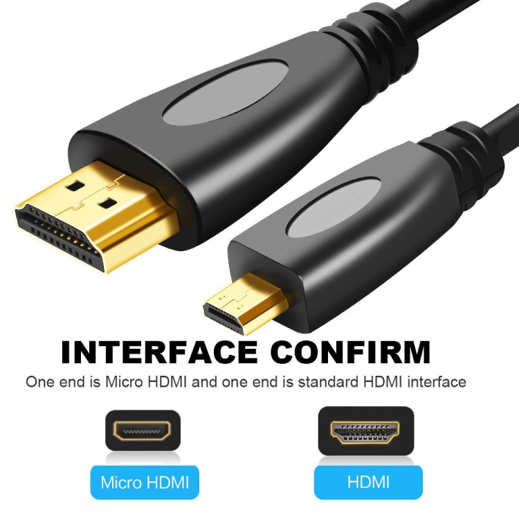 1m Gold Plated 3D 1080P Micro HDMI Male to HDMI Male cable for Mobile Phone, Cameras, GoPro-Reluova