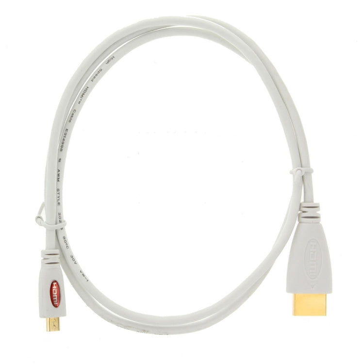 1m Gold Plated Micro HDMI Male to HDMI Male Cable, 1.4 Version(White)