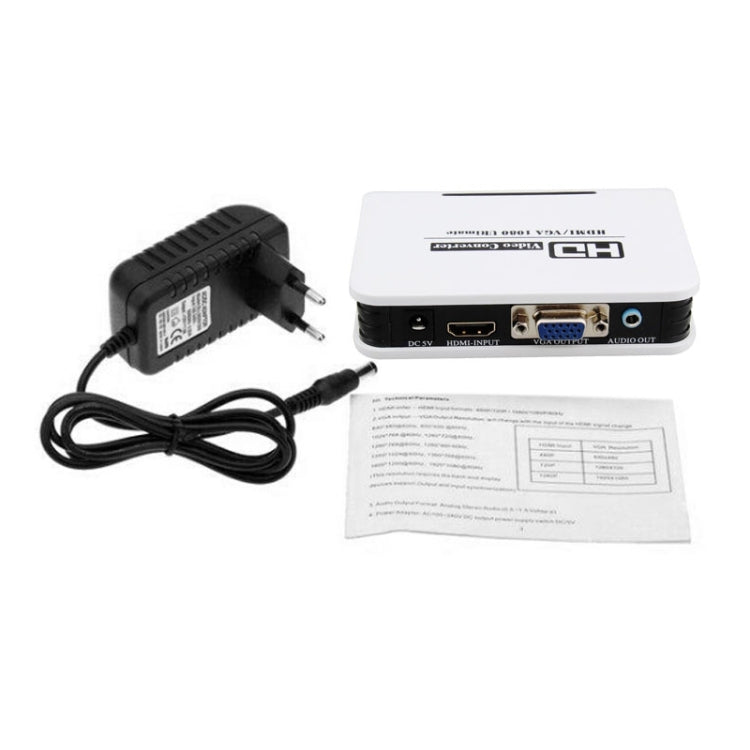 1080P HDMI to VGA adapter Digital to Analog Video Audio Converter Cable for Xbox 360 PS3 PS4 PC Laptop TV Box Projector