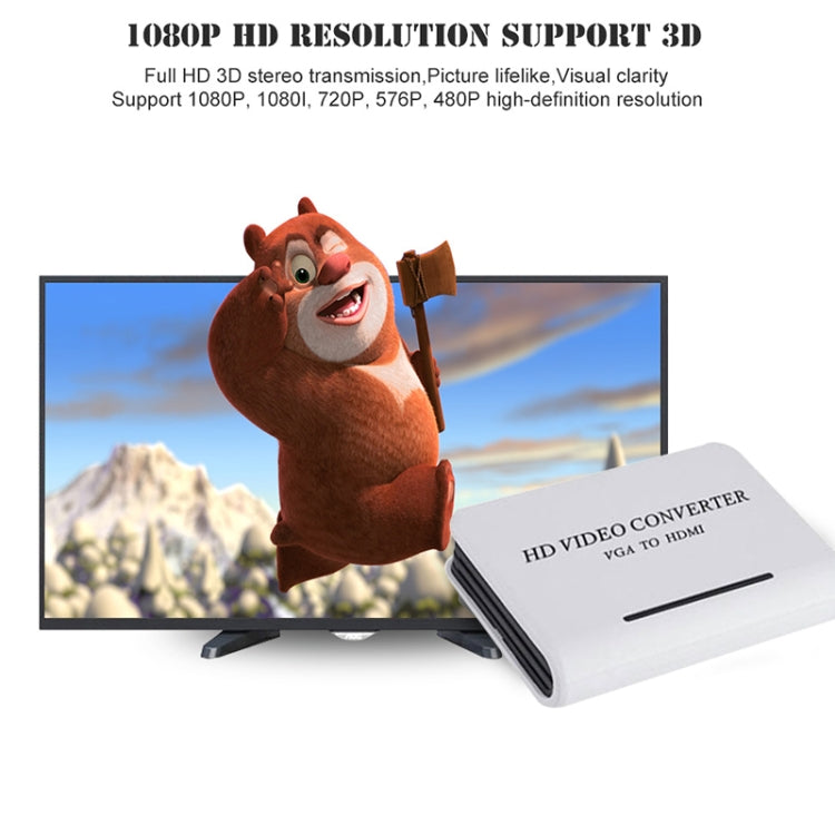 1080P Audio VGA to HDMI HD HDTV Video Converter