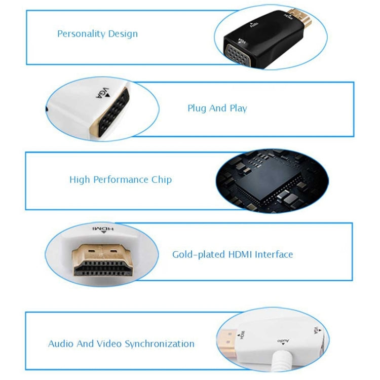 Full HD 1080P HDMI to VGA and Audio Adapter for HDTV / Monitor / Projector My Store