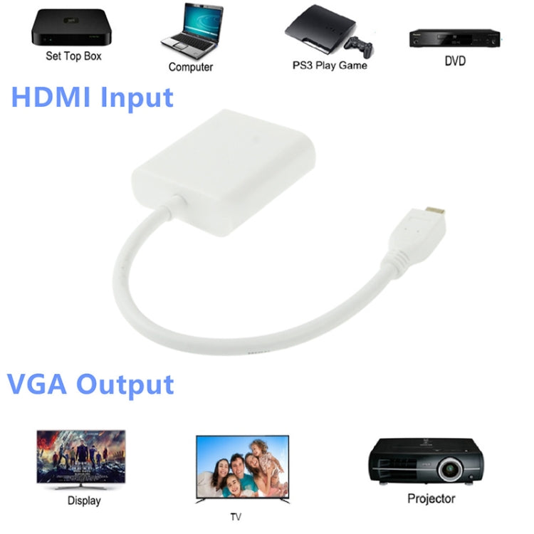 22cm Micro HDMI Male to VGA Female Video Adapter Cable, Support Full HD 1080P My Store