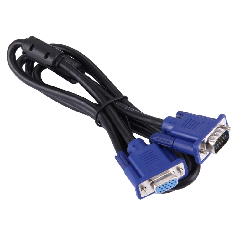 1.5m Good Quality VGA 15 Pin Male to VGA 15 Pin Female Cable for LCD Monitor, Projector, etc