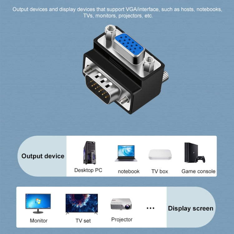 90 Degree VGA 15 Pin Male to Female Right Angle Adapter My Store