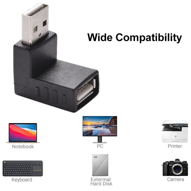 USB 2.0 AM to AF Adapter with 90 Degree Angle